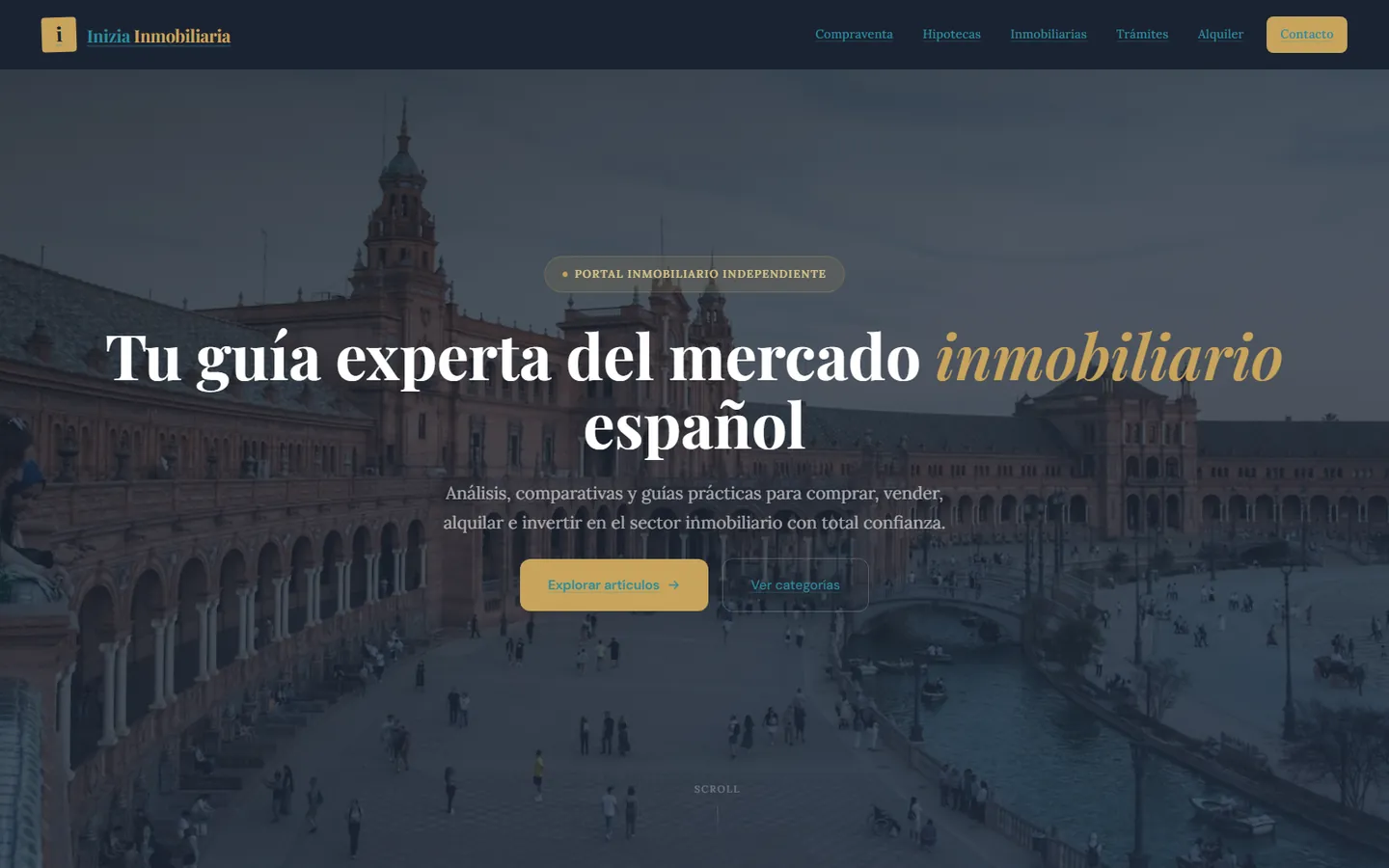 Capture du site Inizia Inmobiliaria