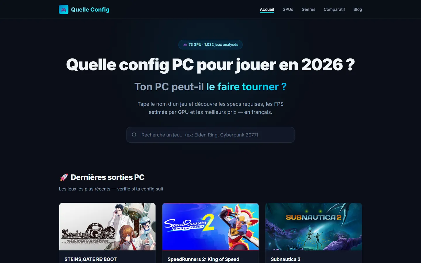 Capture du site Quelle Config