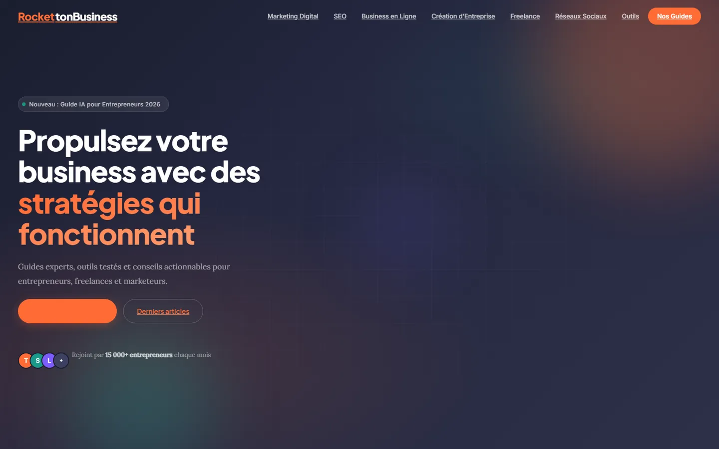 Capture du site Rocket Ton Business