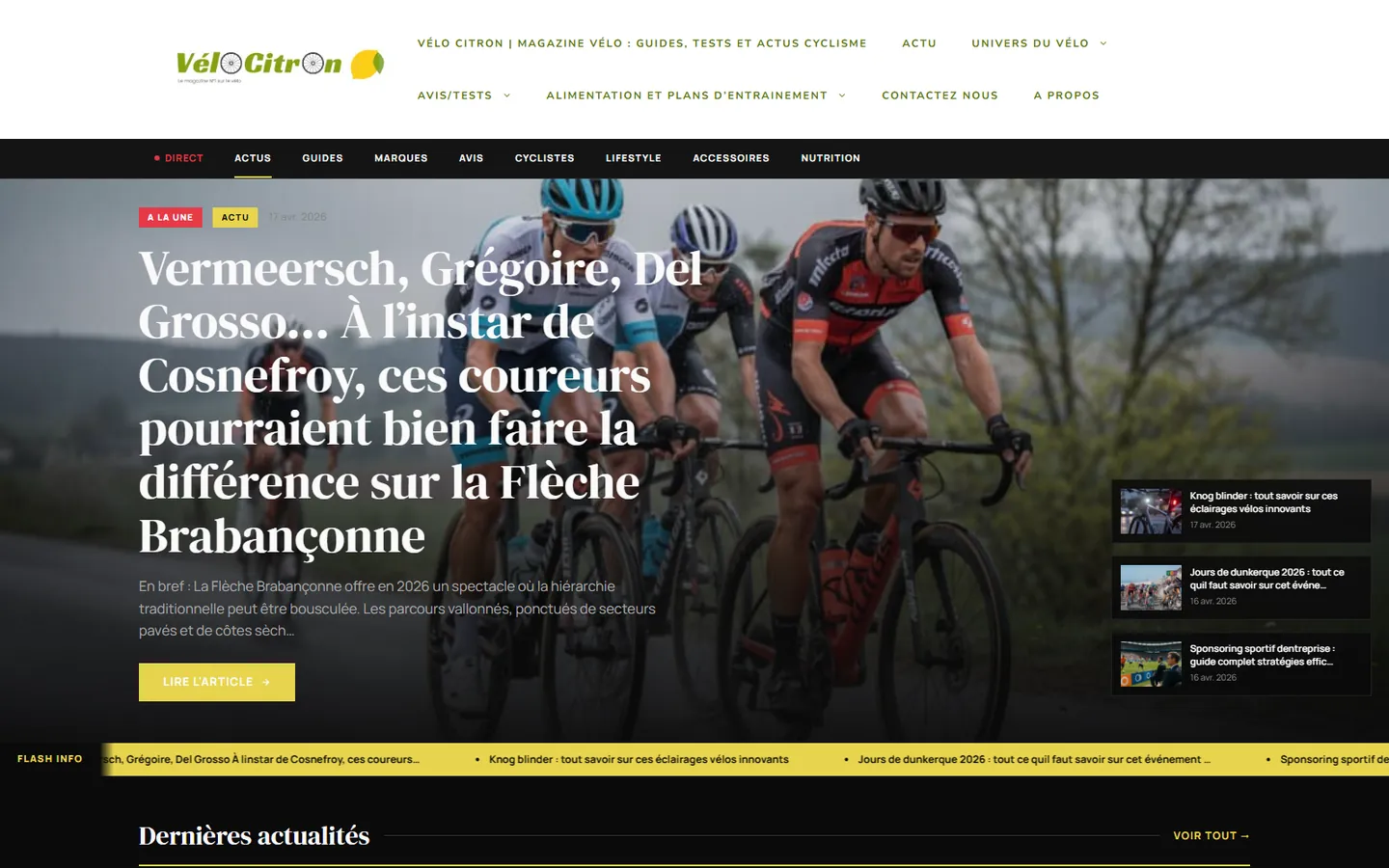 Capture du site Vélo Citron